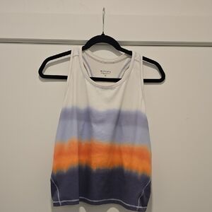 Athleta Women's White, Orange, and Blue Tank Top
